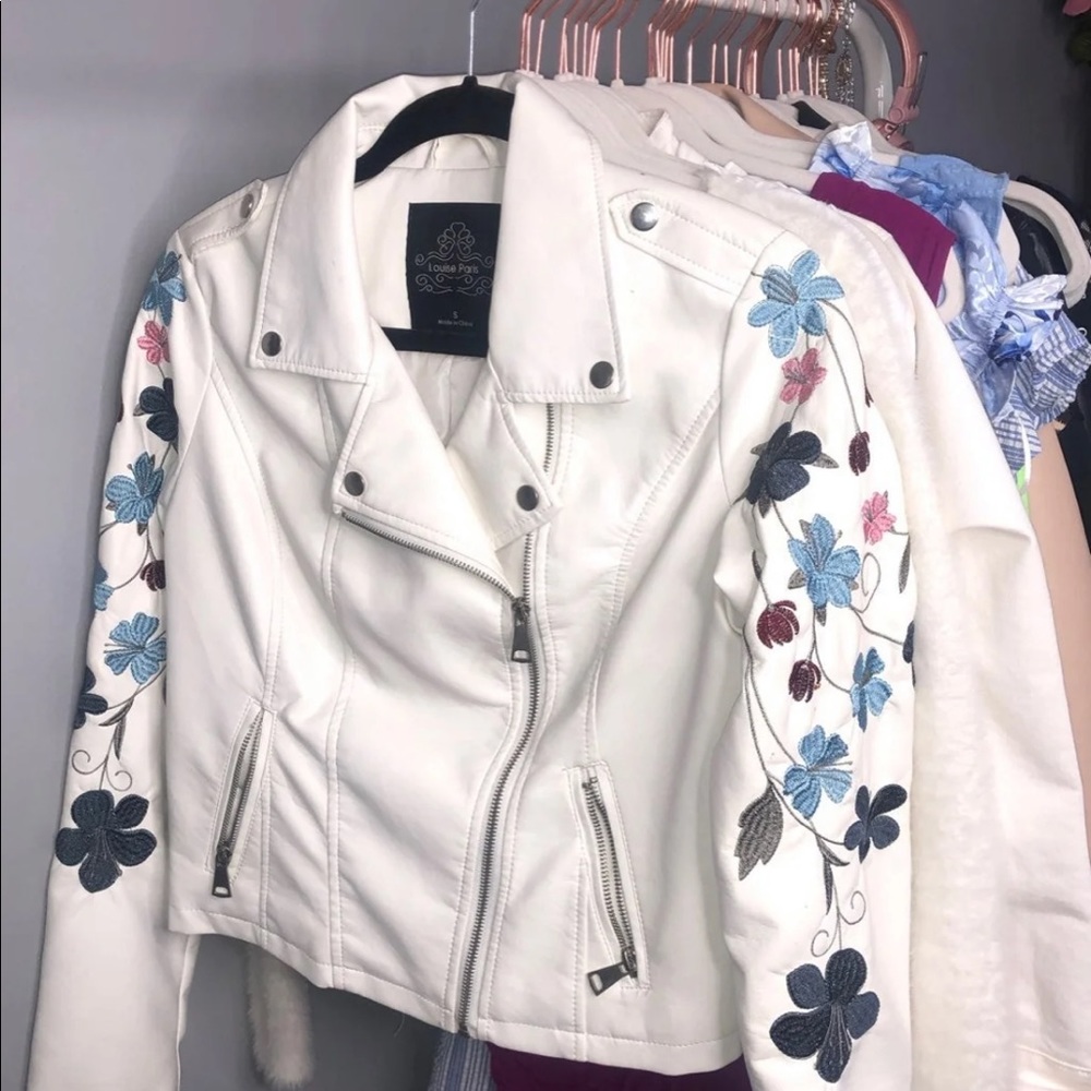 White faux leather jacket